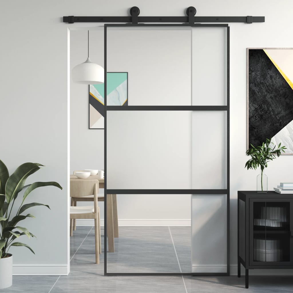 Home Door 76 X 201.5 X 3.5 Cm Aluminium And Tempered Glass
