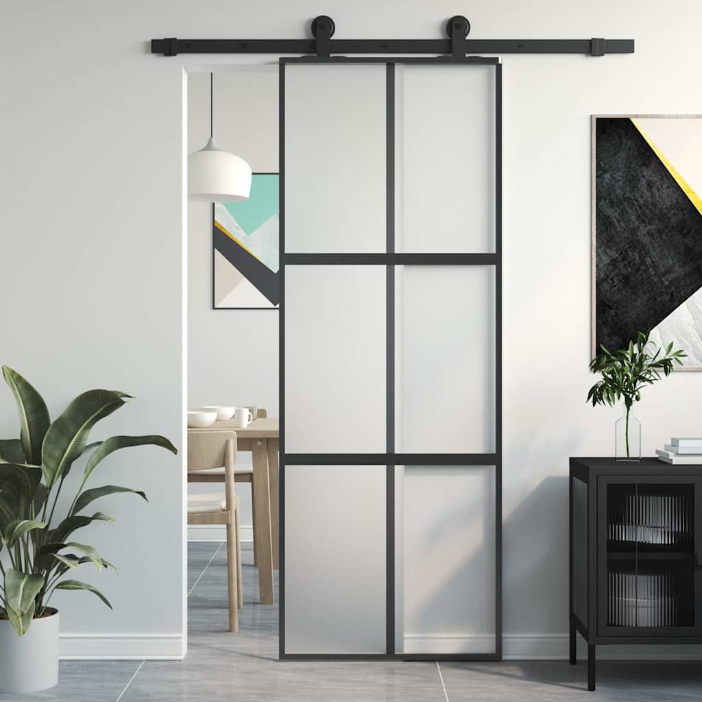 Home Door 76 X 201.5 X 3.5 Cm Aluminium And Tempered Glass