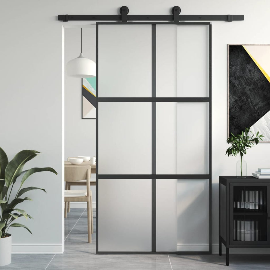 Home Door 76 X 201.5 X 3.5 Cm Aluminium And Tempered Glass