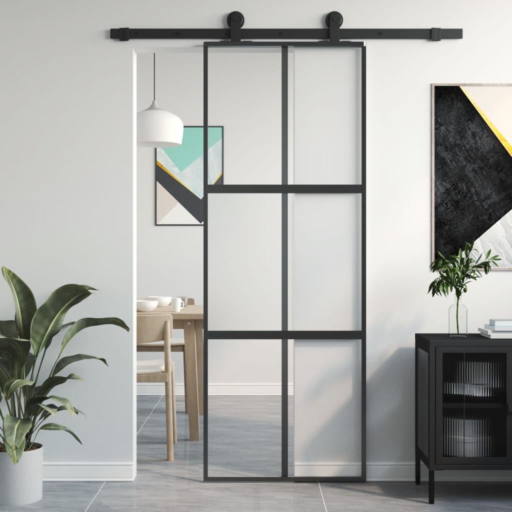 Home Door 76 X 201.5 X 3.5 Cm Aluminium And Tempered Glass