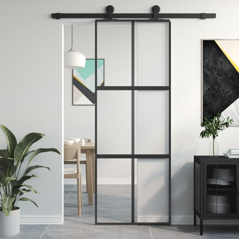 Home Door 76 X 201.5 X 3.5 Cm Aluminium And Tempered Glass