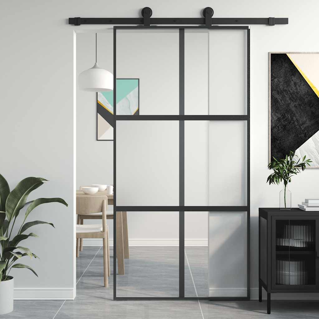Home Door 76 X 201.5 X 3.5 Cm Aluminium And Tempered Glass