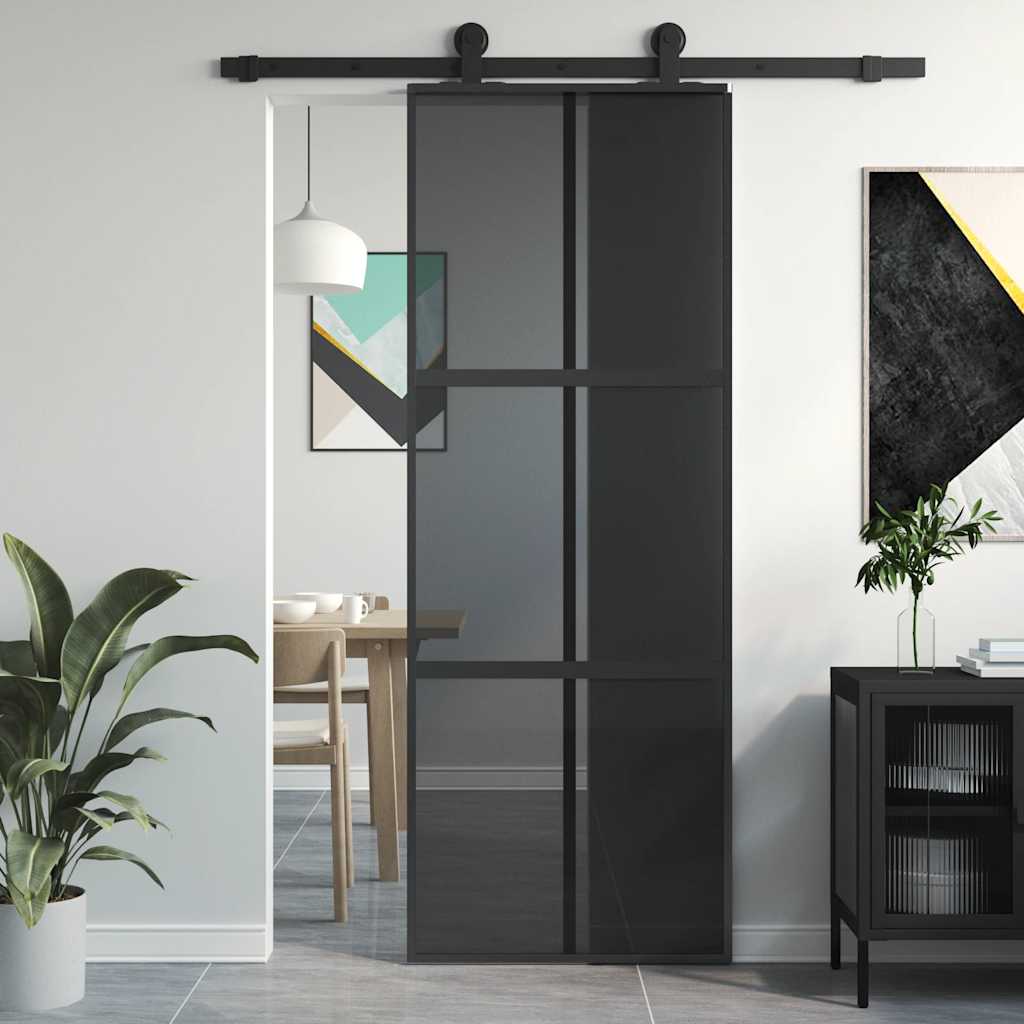 Home Door 76 X 201.5 X 3.5 Cm Aluminium And Tempered Glass