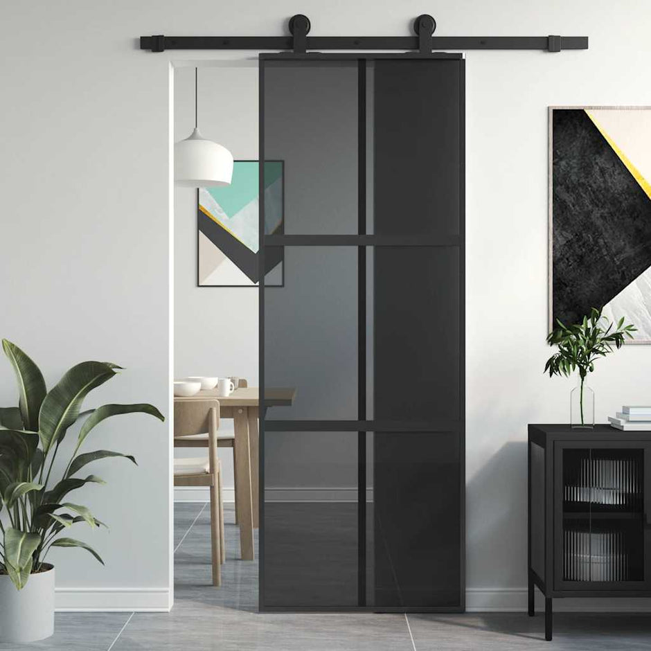 Home Door 76 X 201.5 X 3.5 Cm Aluminium And Tempered Glass