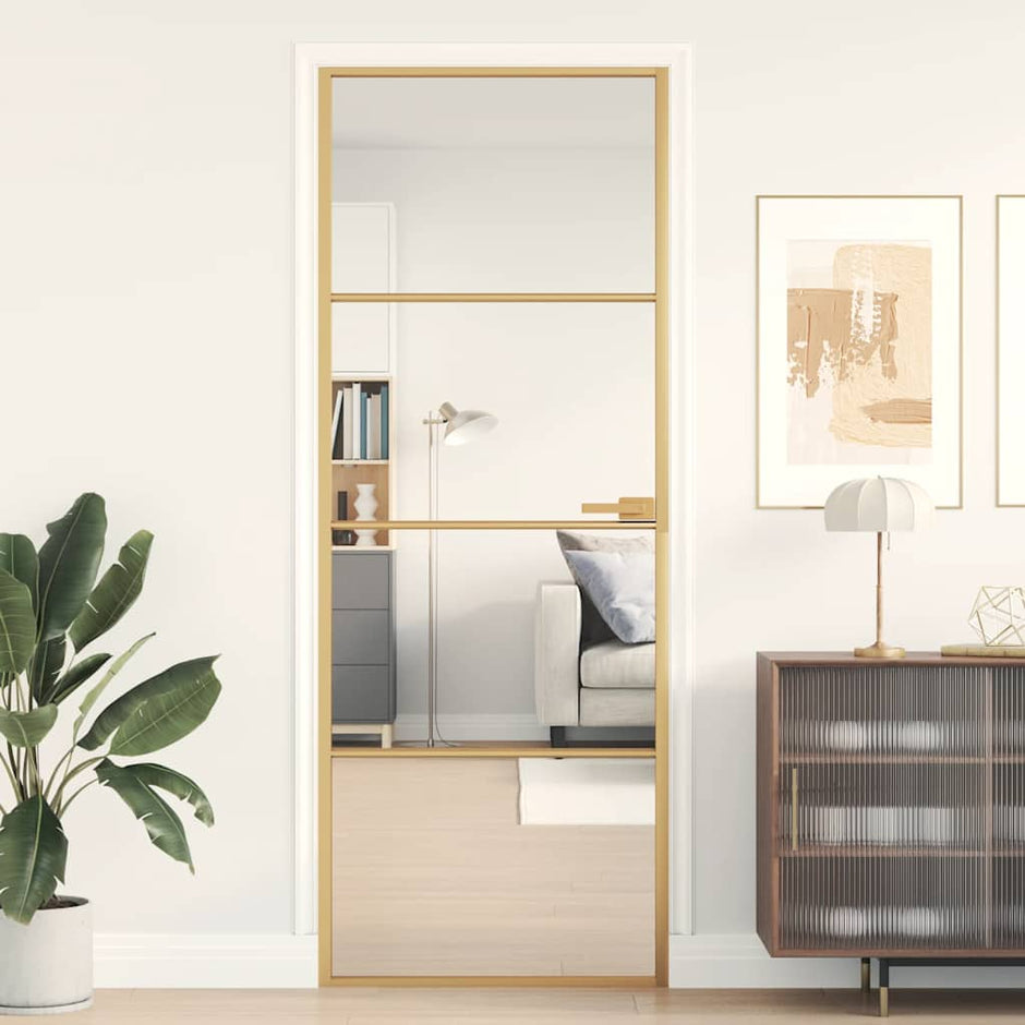 Home Door 76 X 201.5 X 3.5 Cm Aluminium And Tempered Glass