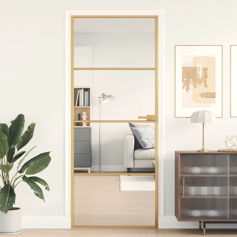 Home Door 76 X 201.5 X 3.5 Cm Aluminium And Tempered Glass