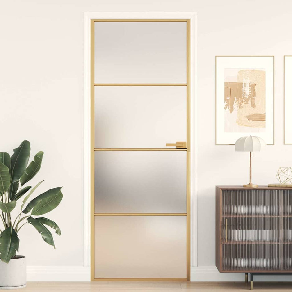 Home Door 76 X 201.5 X 3.5 Cm Aluminium And Tempered Glass