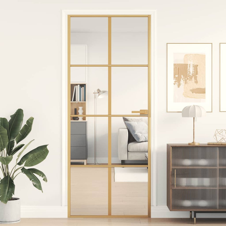 Home Door 76 X 201.5 X 3.5 Cm Aluminium And Tempered Glass