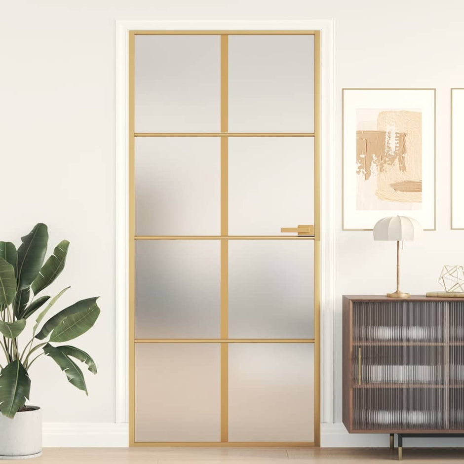 Home Door 76 X 201.5 X 3.5 Cm Aluminium And Tempered Glass