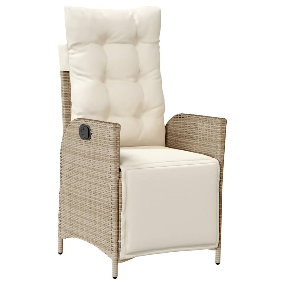 5-Delige Tuinset Met Kussens Poly Rattan Beige