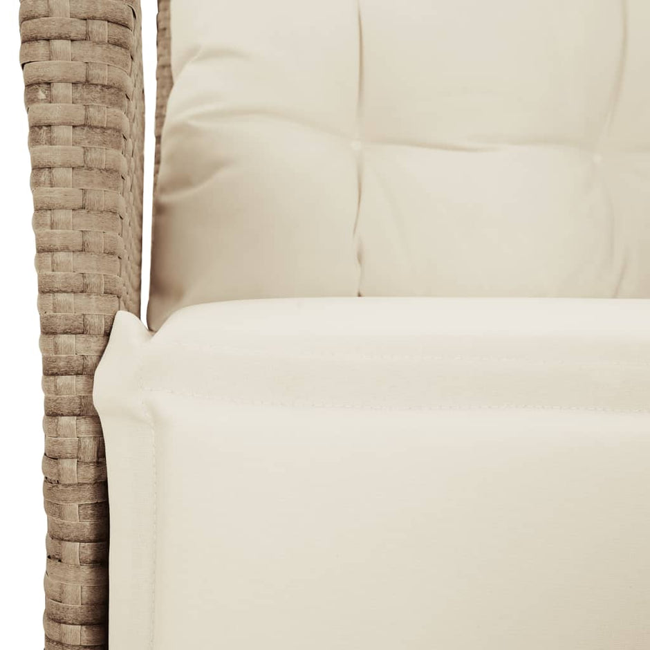 5-Delige Tuinset Met Kussens Poly Rattan Beige