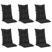 Set Hoge Rug Stoelkussens 6 St Polyester