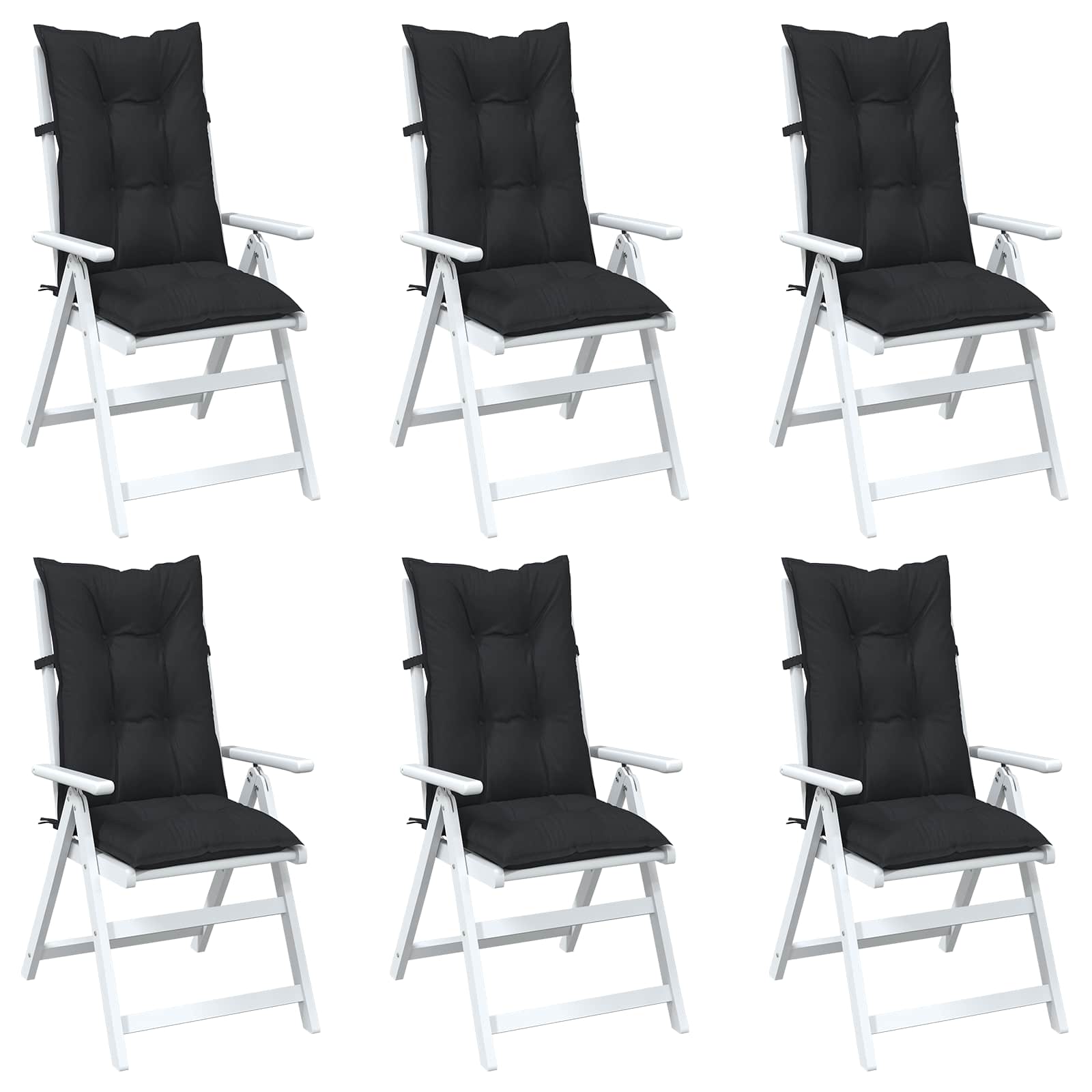 Set Hoge Rug Stoelkussens 6 St Polyester