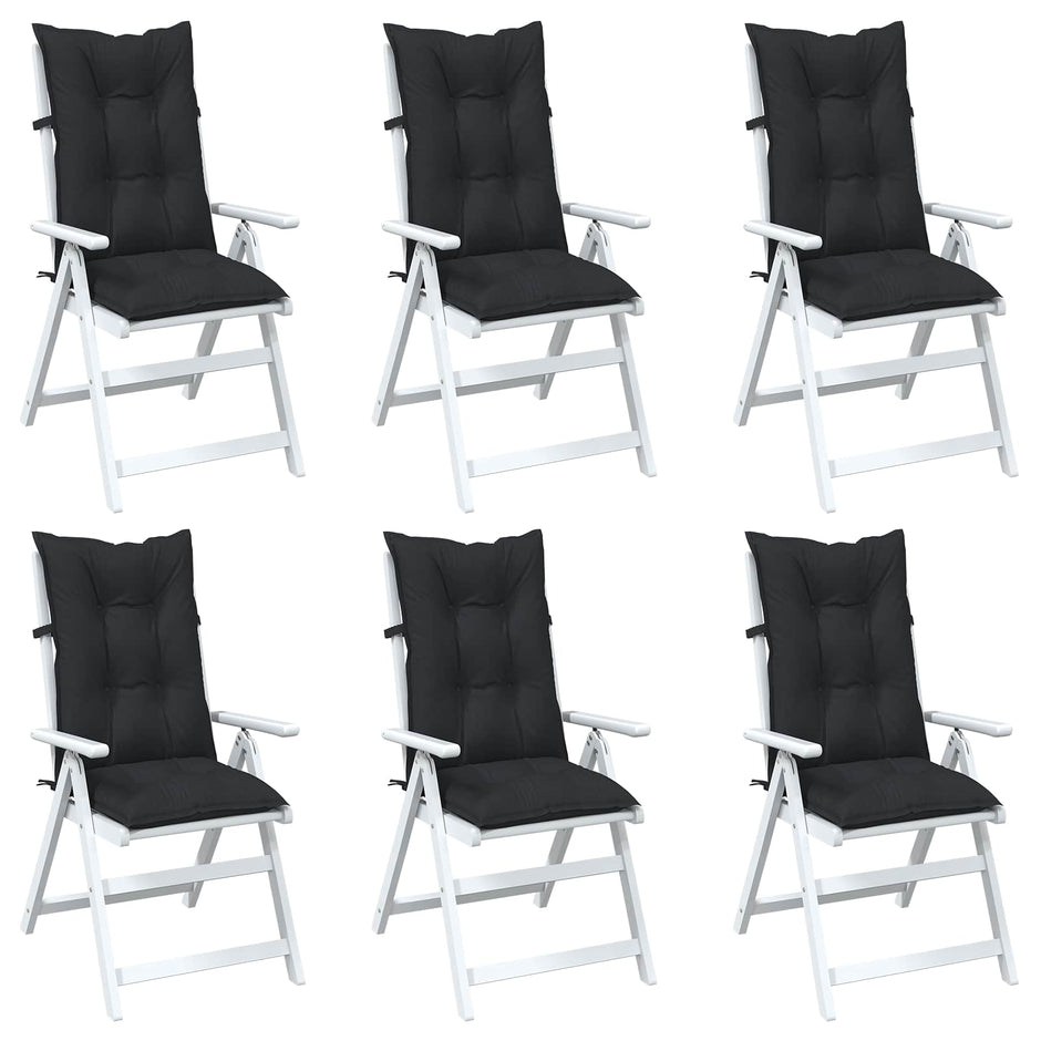 Set Hoge Rug Stoelkussens 6 St Polyester
