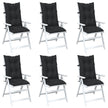Set Hoge Rug Stoelkussens 6 St Polyester
