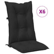 Set Hoge Rug Stoelkussens 6 St Polyester