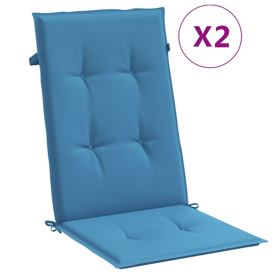 Stoelkussens Hoge Rug Stof Gemêleerd Blauw