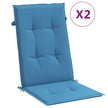 Stoelkussens Hoge Rug Stof Gemêleerd Blauw