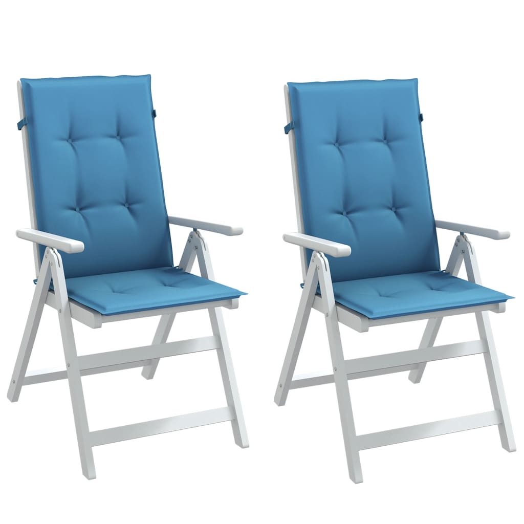 Stoelkussens Hoge Rug Stof Gemêleerd Blauw