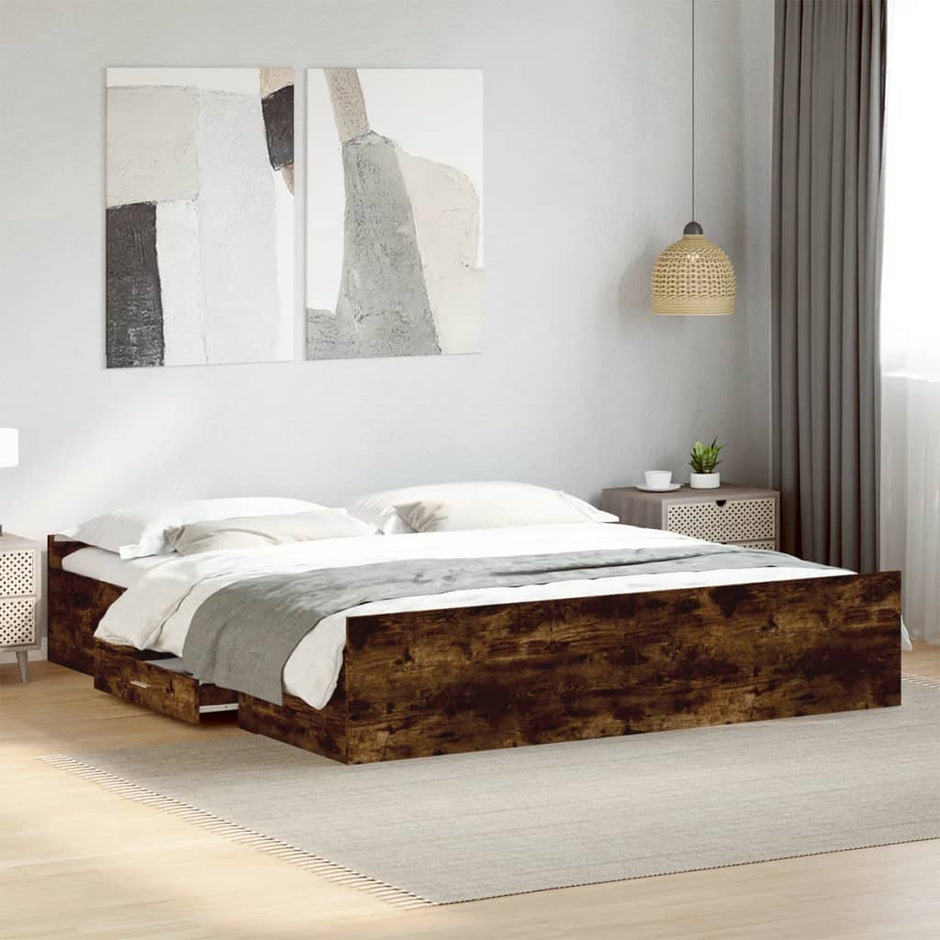 Bed Frame With Drawers Without Mattress Small Double