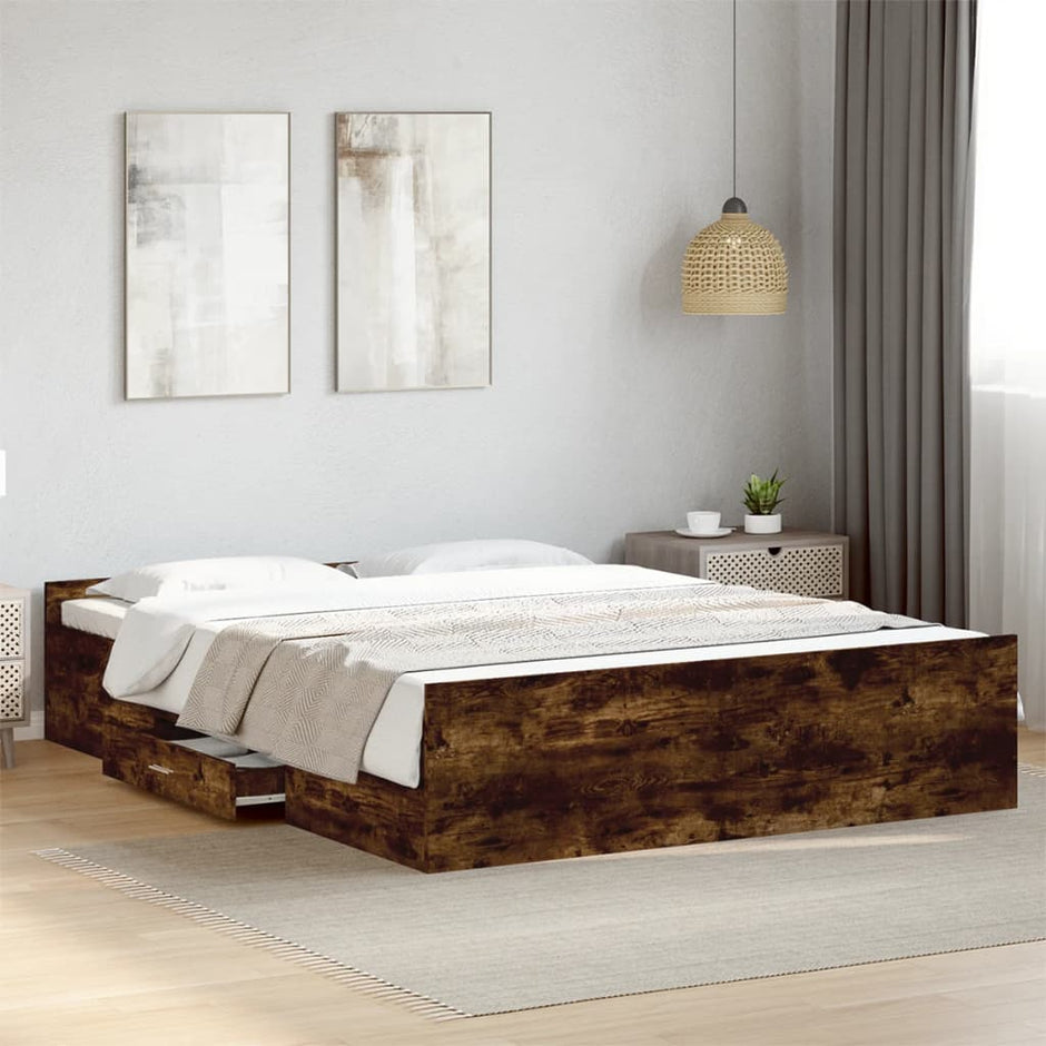 Bed Frame With Drawers Without Mattress Small Double