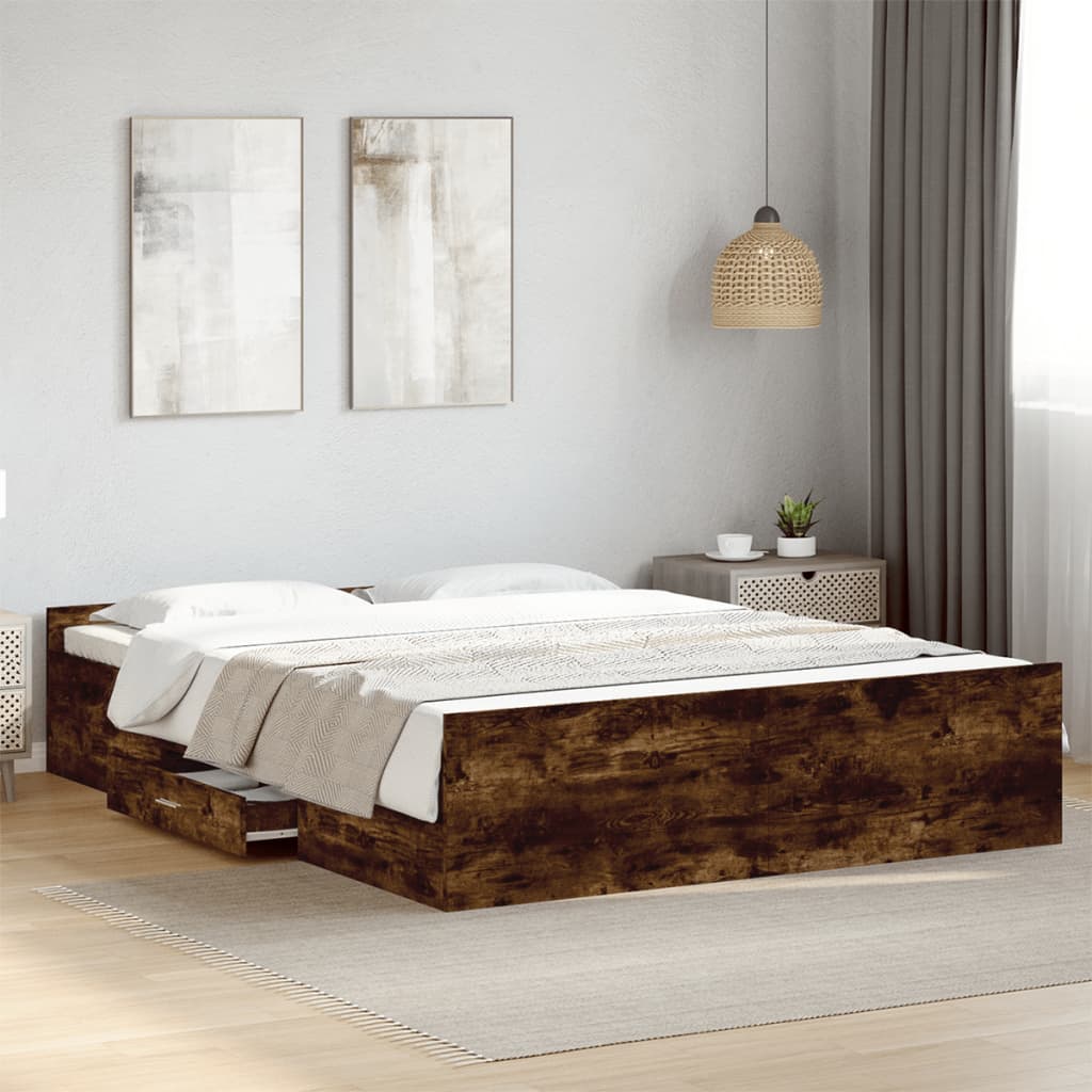 Bed Frame With Drawers Without Mattress Small Double