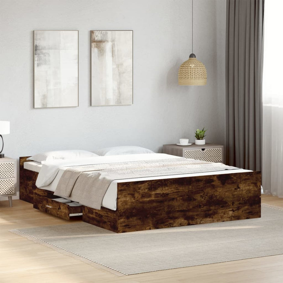 Bed Frame With Drawers Without Mattress Small Double