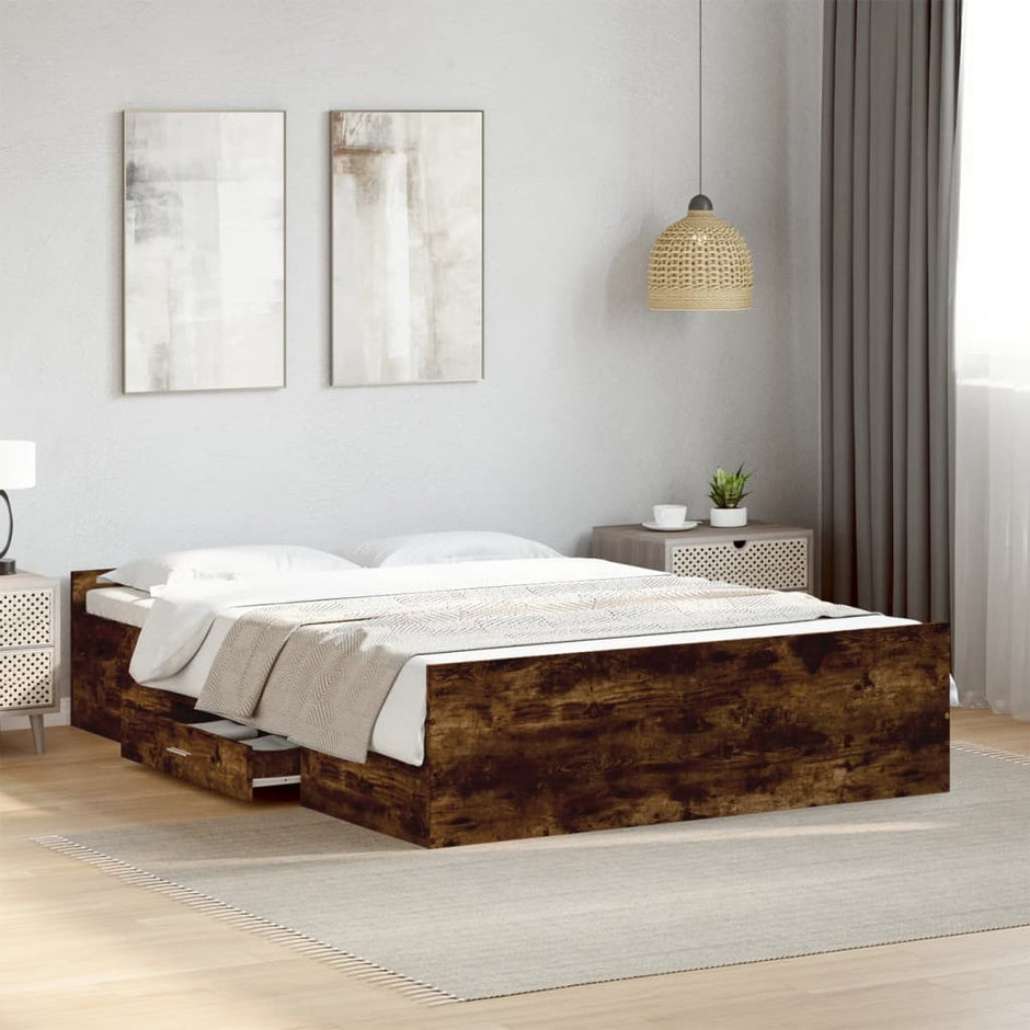 Bed Frame With Drawers Without Mattress Small Double