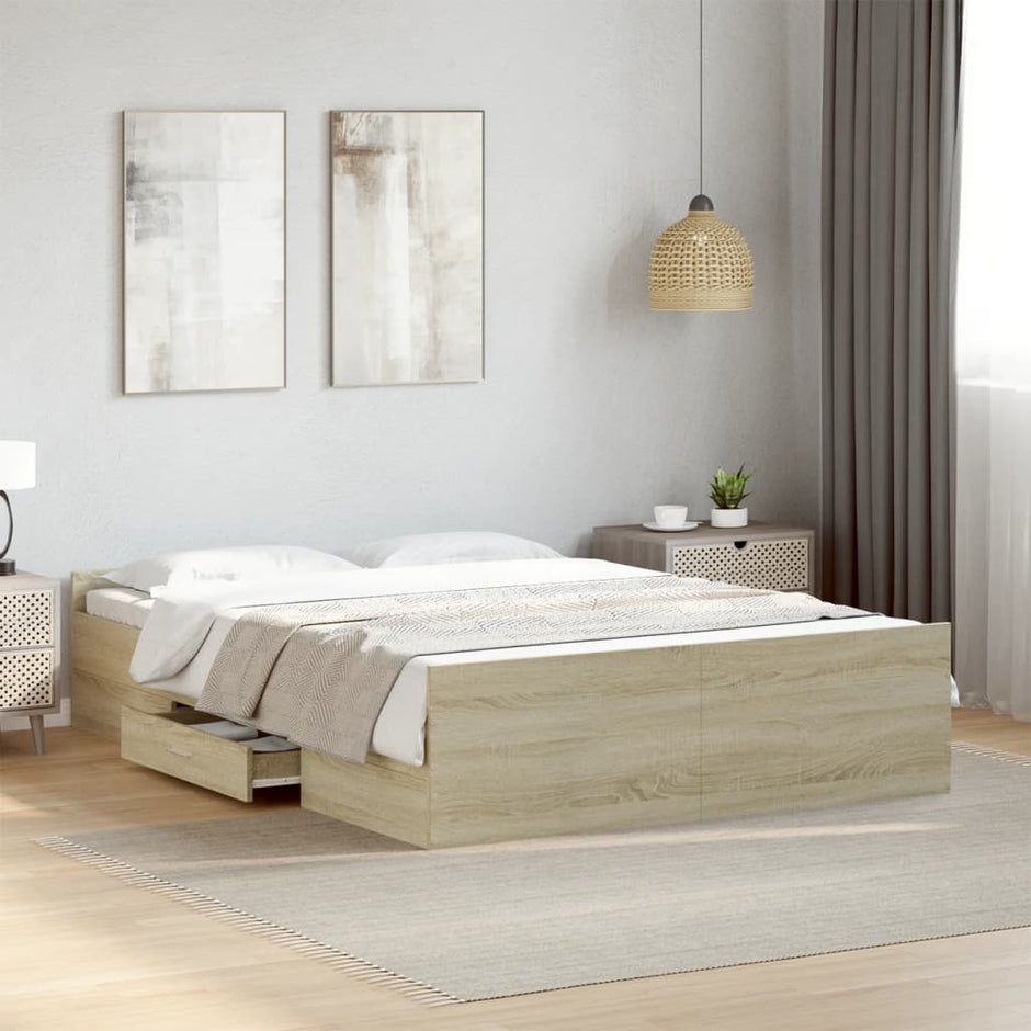 Bed Frame With Drawers Without Mattress Small Double