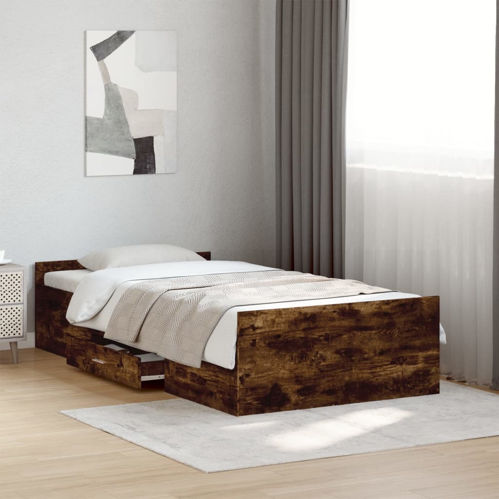 Bed Frame With Drawers Without Mattress Small Double