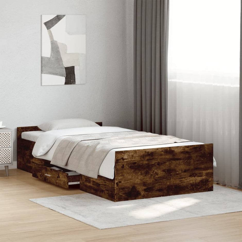 Bed Frame With Drawers Without Mattress Small Double