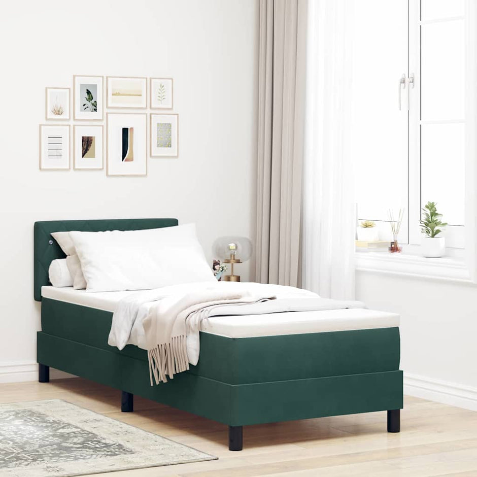 Boxspring Bed Met Hoofdeinde Fluweel
