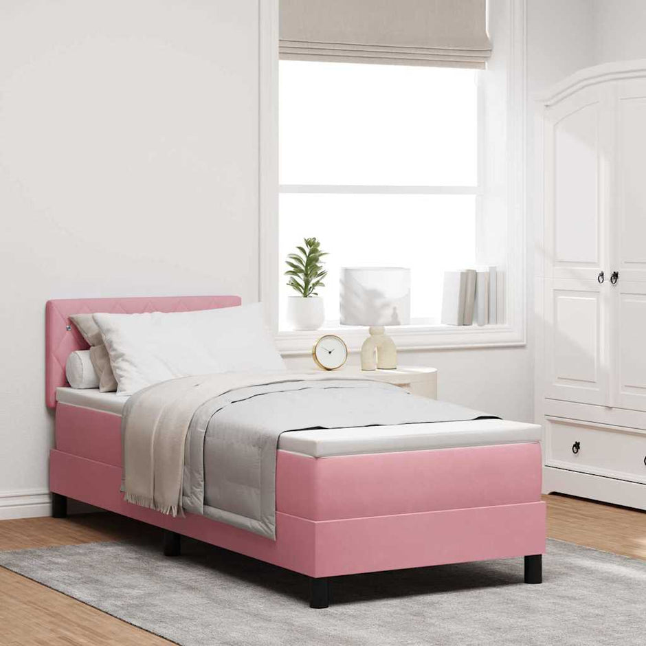 Boxspring Bed Met Hoofdeinde Fluweel
