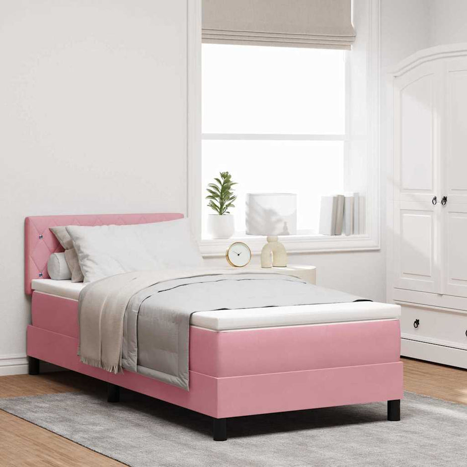Boxspring Bed Met Hoofdeinde Fluweel