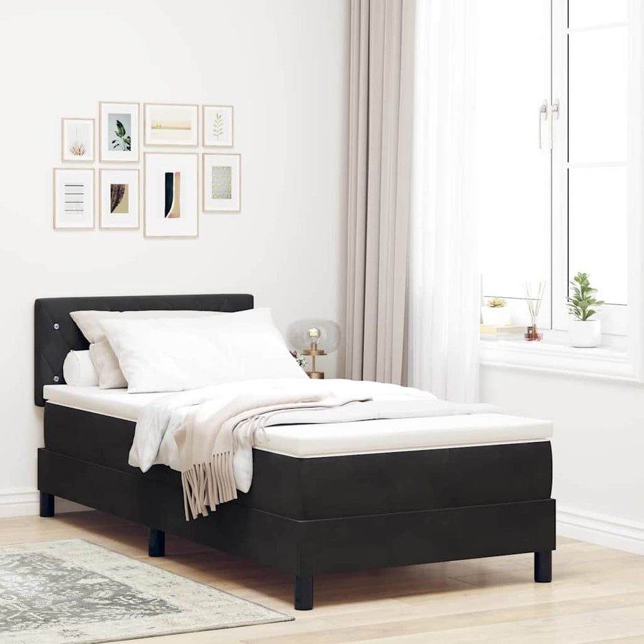 Boxspring Bed Met Hoofdeinde Fluweel