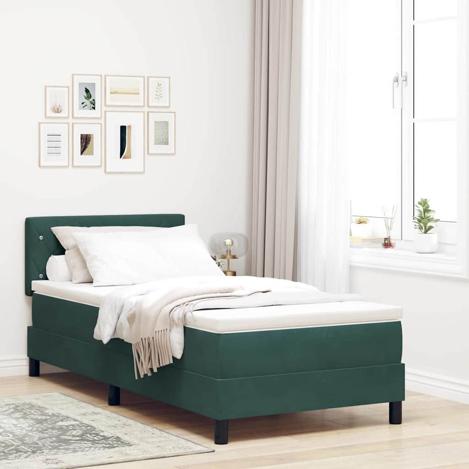 Boxspring Bed Met Hoofdeinde Fluweel