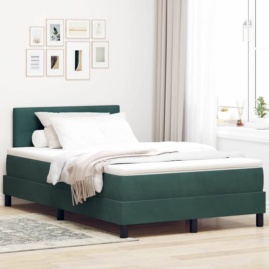 Boxspring Bed Met Hoofdeinde Fluweel