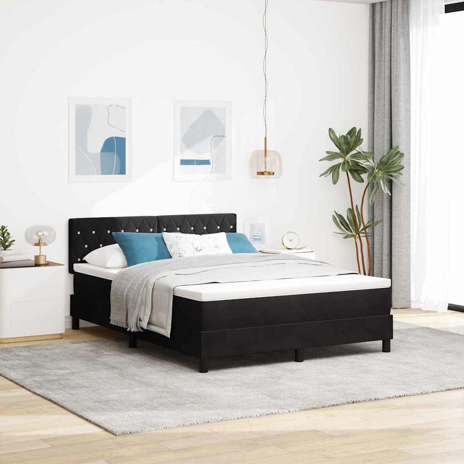 Boxspring Bed Met Hoofdeinde Fluweel