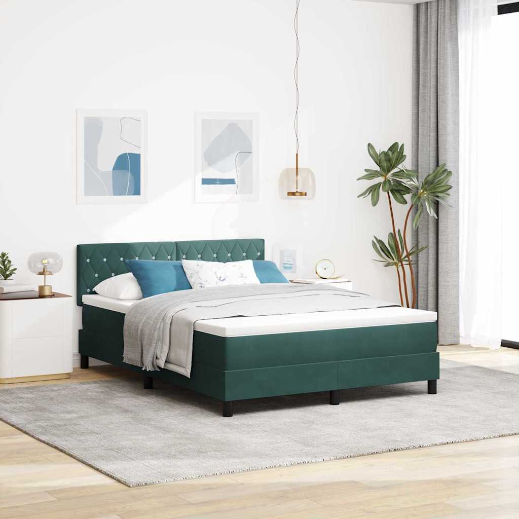 Boxspring Bed Met Hoofdeinde Fluweel