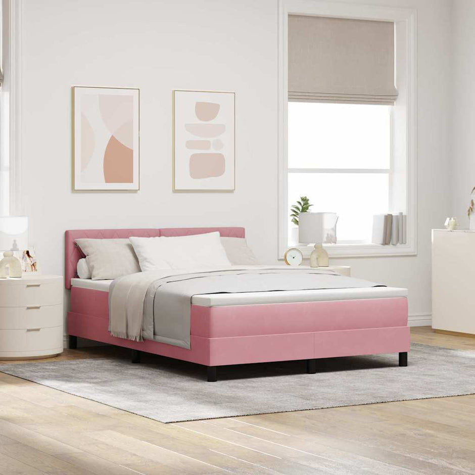 Boxspring Bed Met Hoofdeinde Fluweel