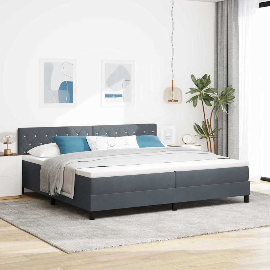 Boxspring Bed Met Hoofdeinde Fluweel