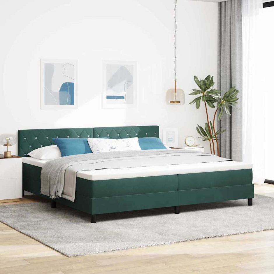 Boxspring Bed Met Hoofdeinde Fluweel