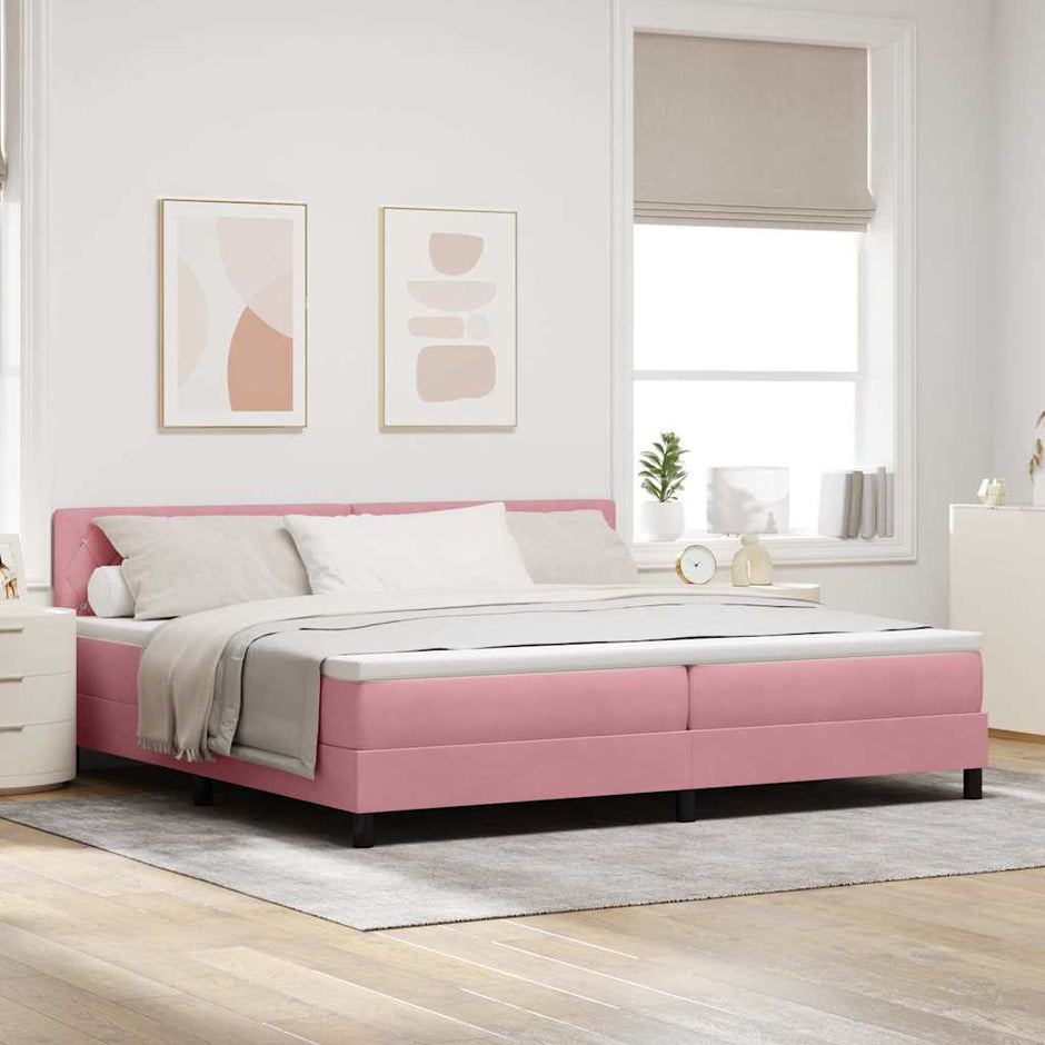 Boxspring Bed Met Hoofdeinde Fluweel