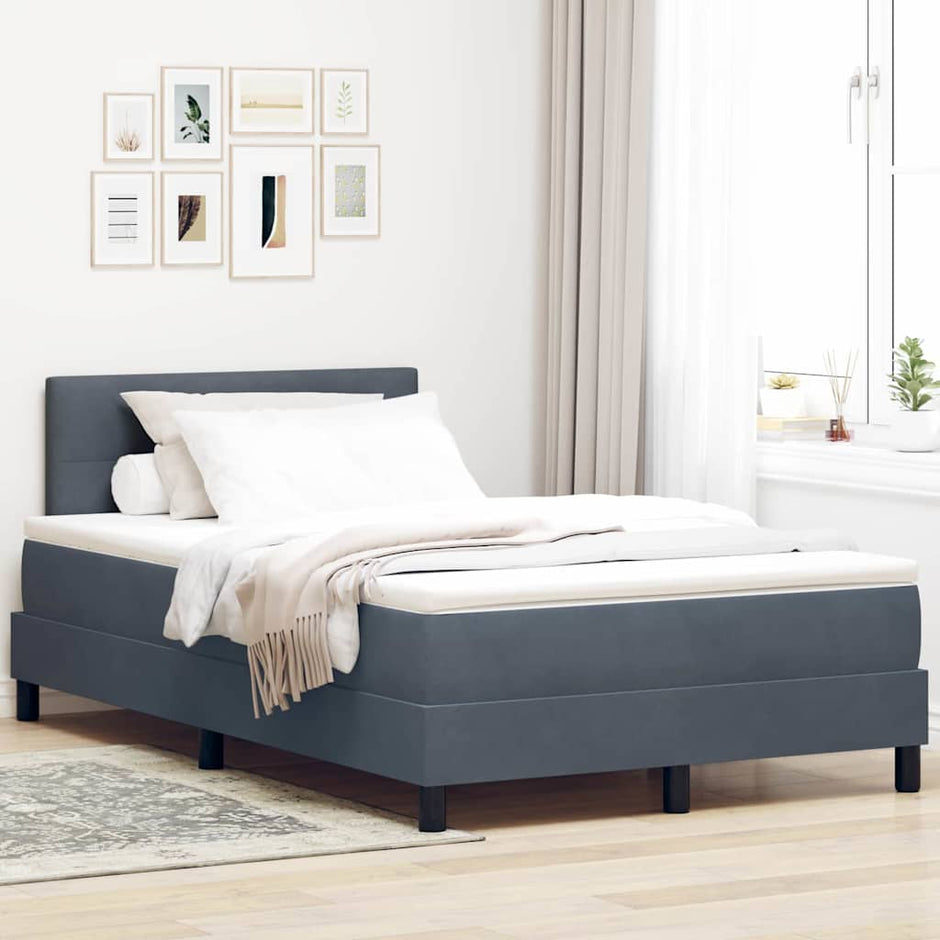 Boxspring Bed Met Hoofdeinde Fluweel