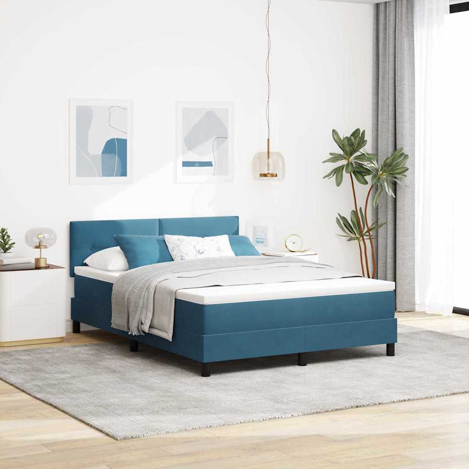 Boxspring Bed Met Hoofdeinde Fluweel