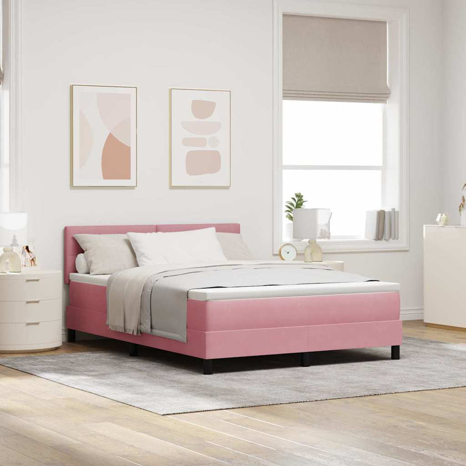 Boxspring Bed Met Hoofdeinde Fluweel
