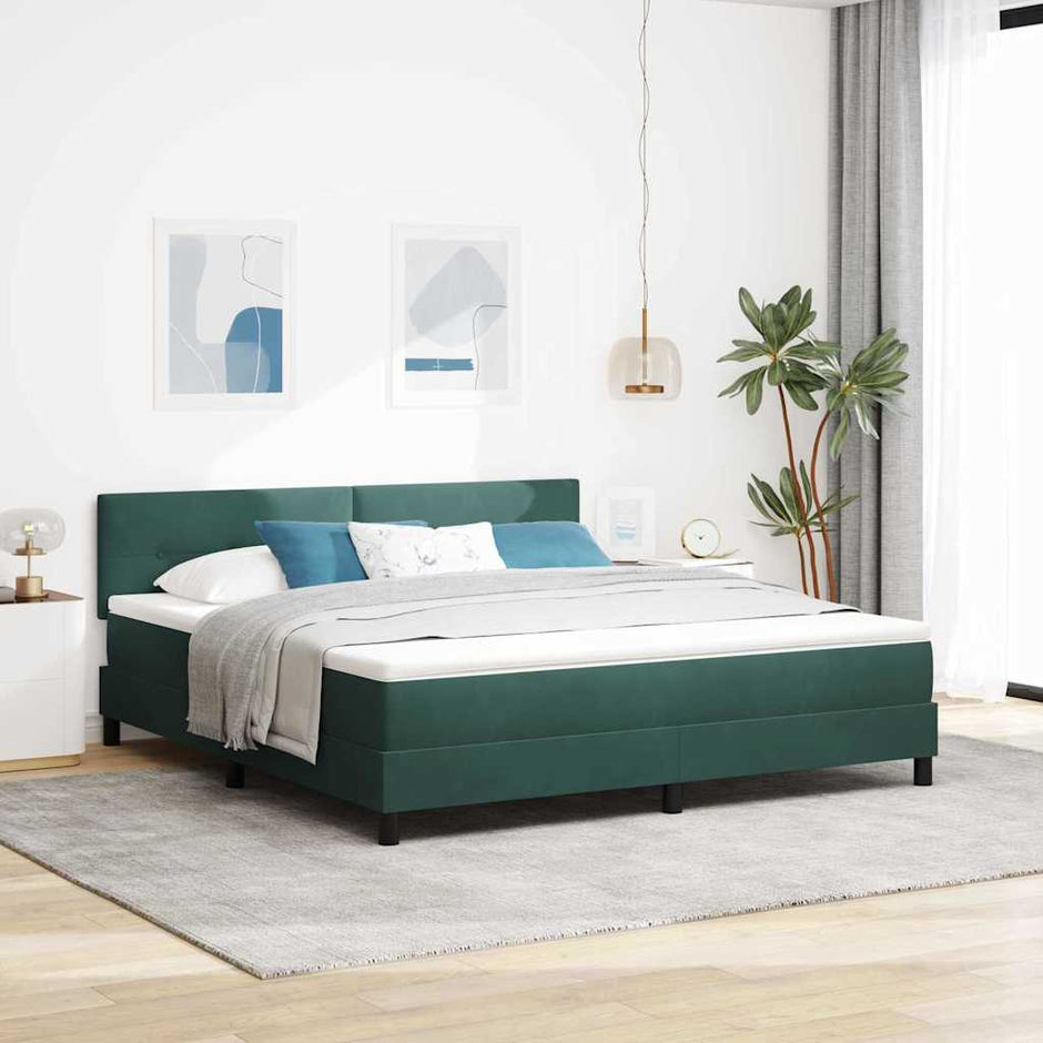 Boxspring Bed Met Hoofdeinde Fluweel