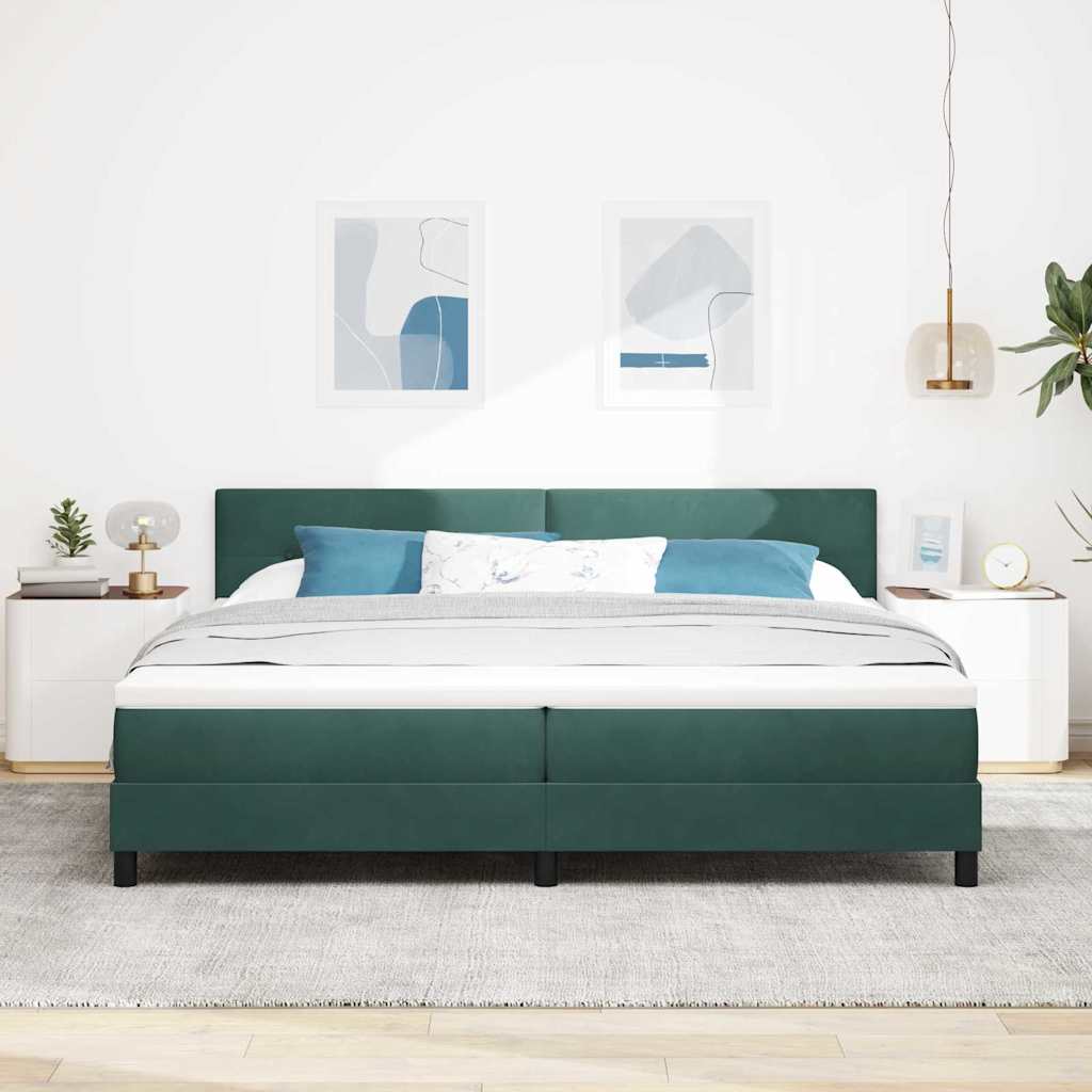 Boxspring Bed Met Hoofdeinde Fluweel