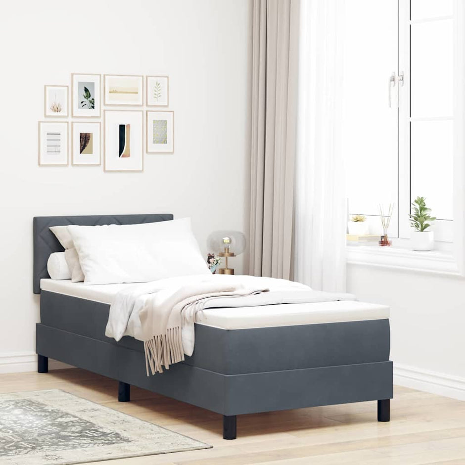 Boxspring Bed Met Hoofdeinde Fluweel