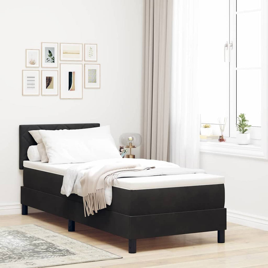 Boxspring Bed Met Hoofdeinde Fluweel